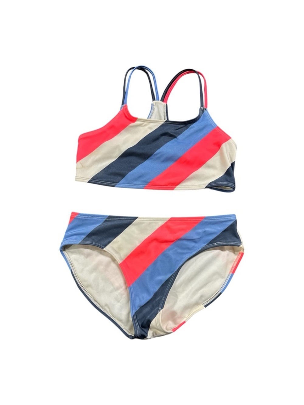 Art Class Girls Bikini Set L 10/12 Striped Colorblock Swim Two Piece